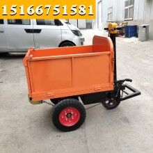 省時省人工！電動手推式工程翻斗車 手推車工地水泥砂漿運(yùn)輸車